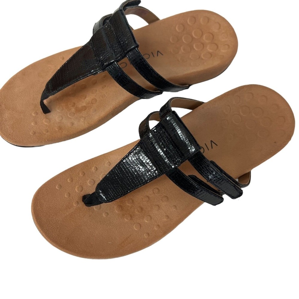 Vionic Women's Sandals Elvia Adjustable Thong Shoes Black 8 8.5 US - Picture 4 of 6
